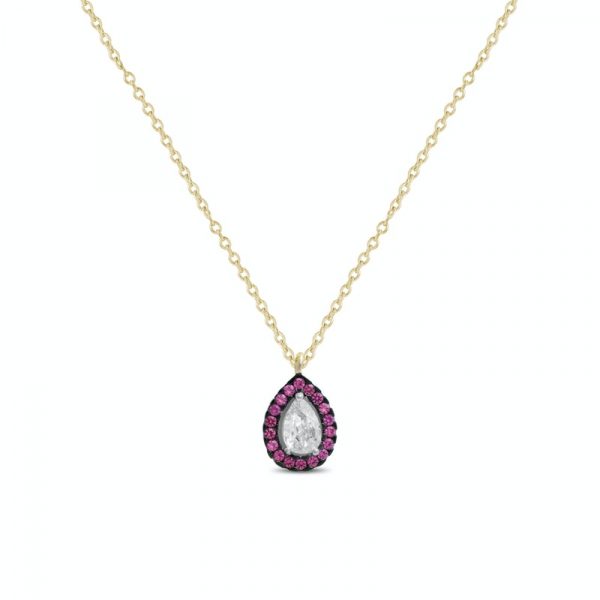 Srebrna ogrlica sa kristalima u boji