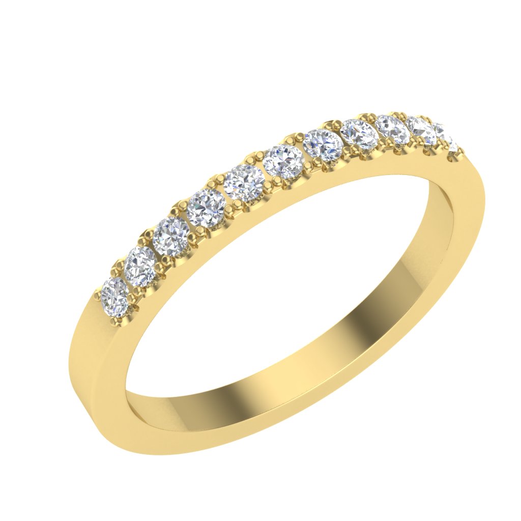 Prsten sa brilijantima od žutog zlata