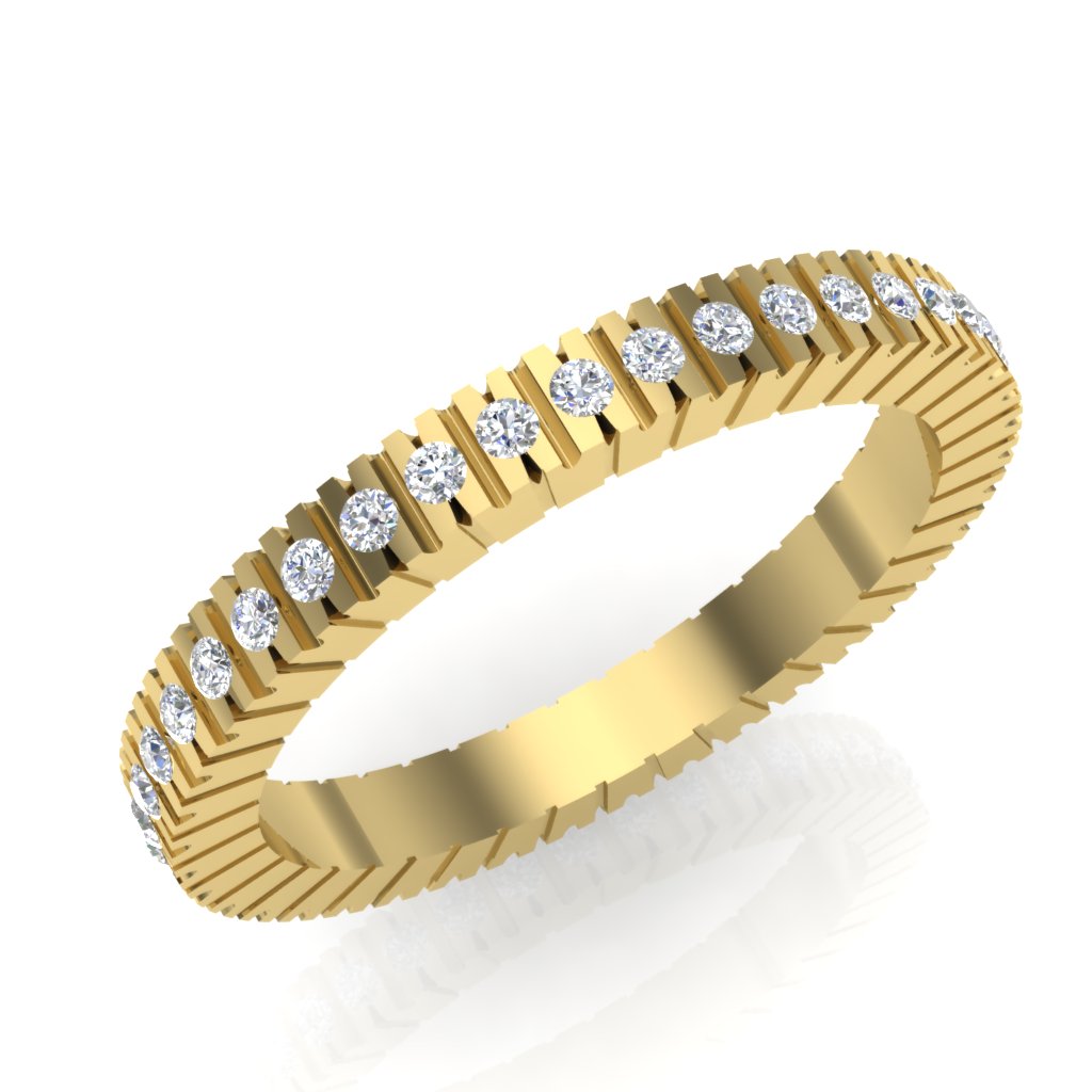 Prsten sa brilijantima od žutog zlata