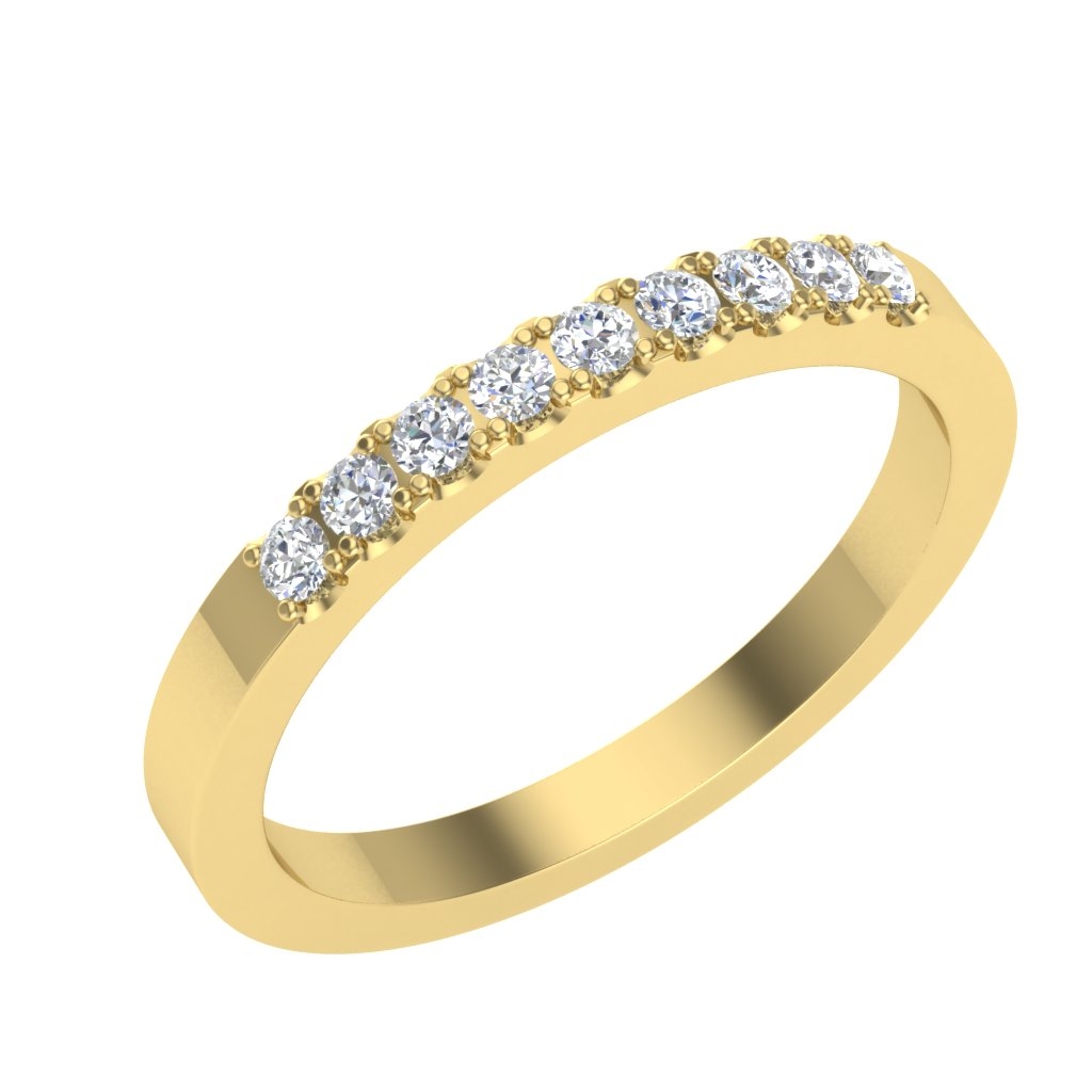 Prsten sa dijamantima, žuto zlato