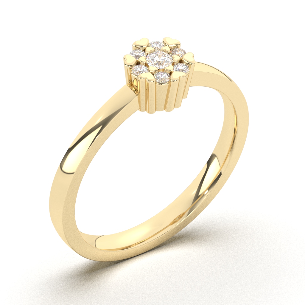Prsten cvetić sa brilijantima Xkp0508