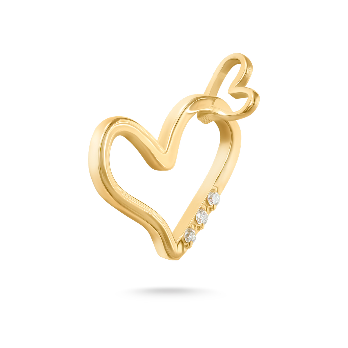 Privezak u obliku srca od žutog zlata